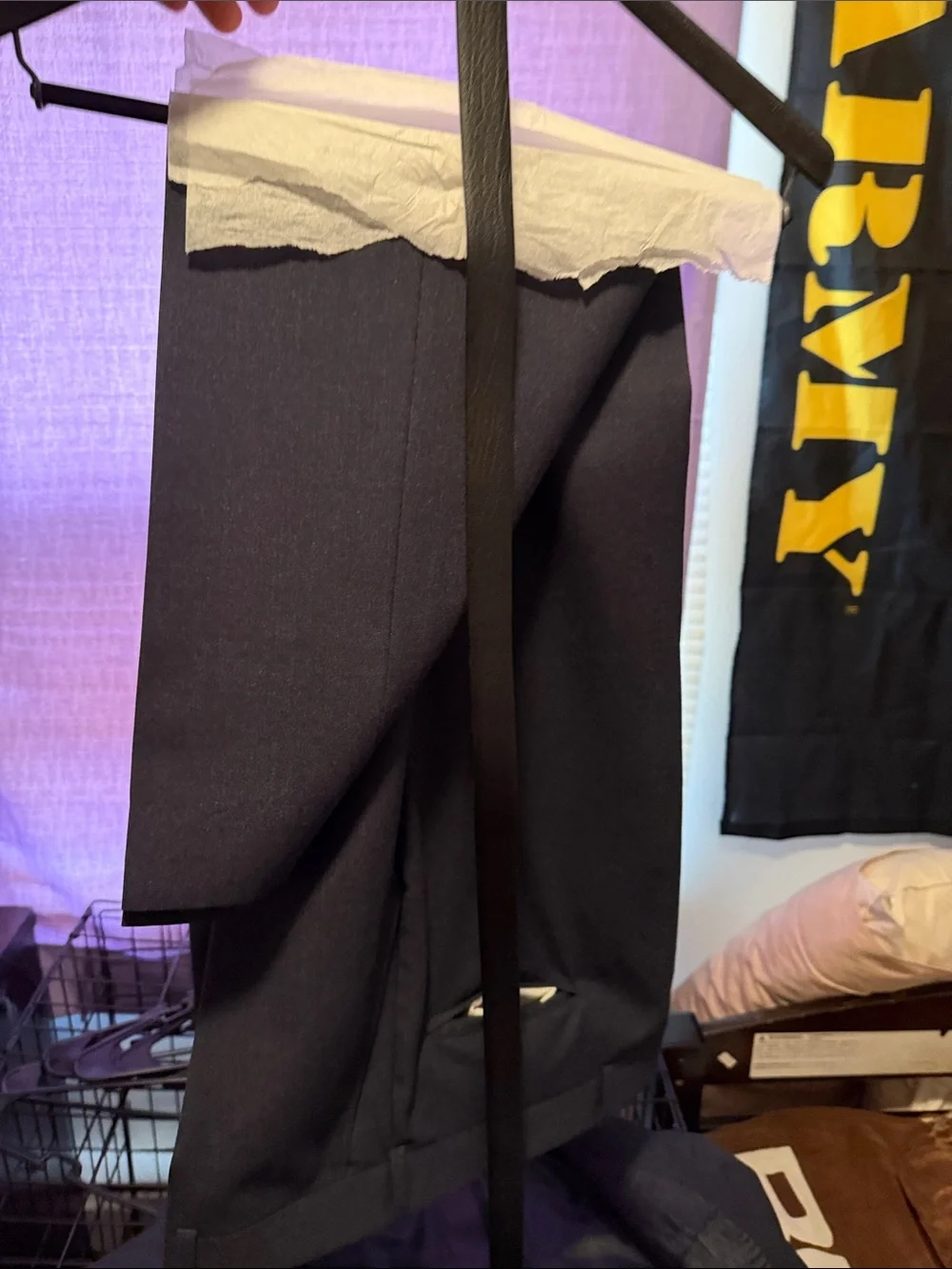 Men's Navy Single-Breasted Suit Blazer, pants, and belt set